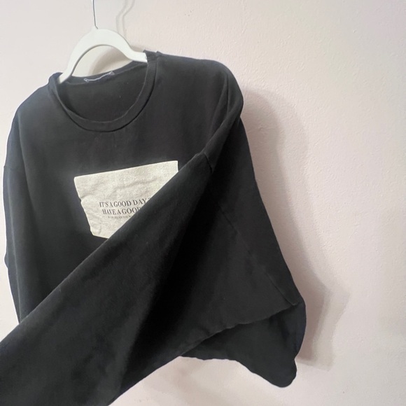 Zara Blue Boxy Cropped Sweatshirt 310 - Picture 7 of 13